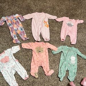0-3 month and 3 month baby girl sleepers